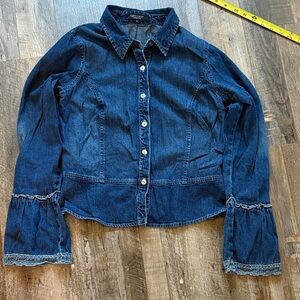 Karen Kane Blue Denim Button-Up Top s